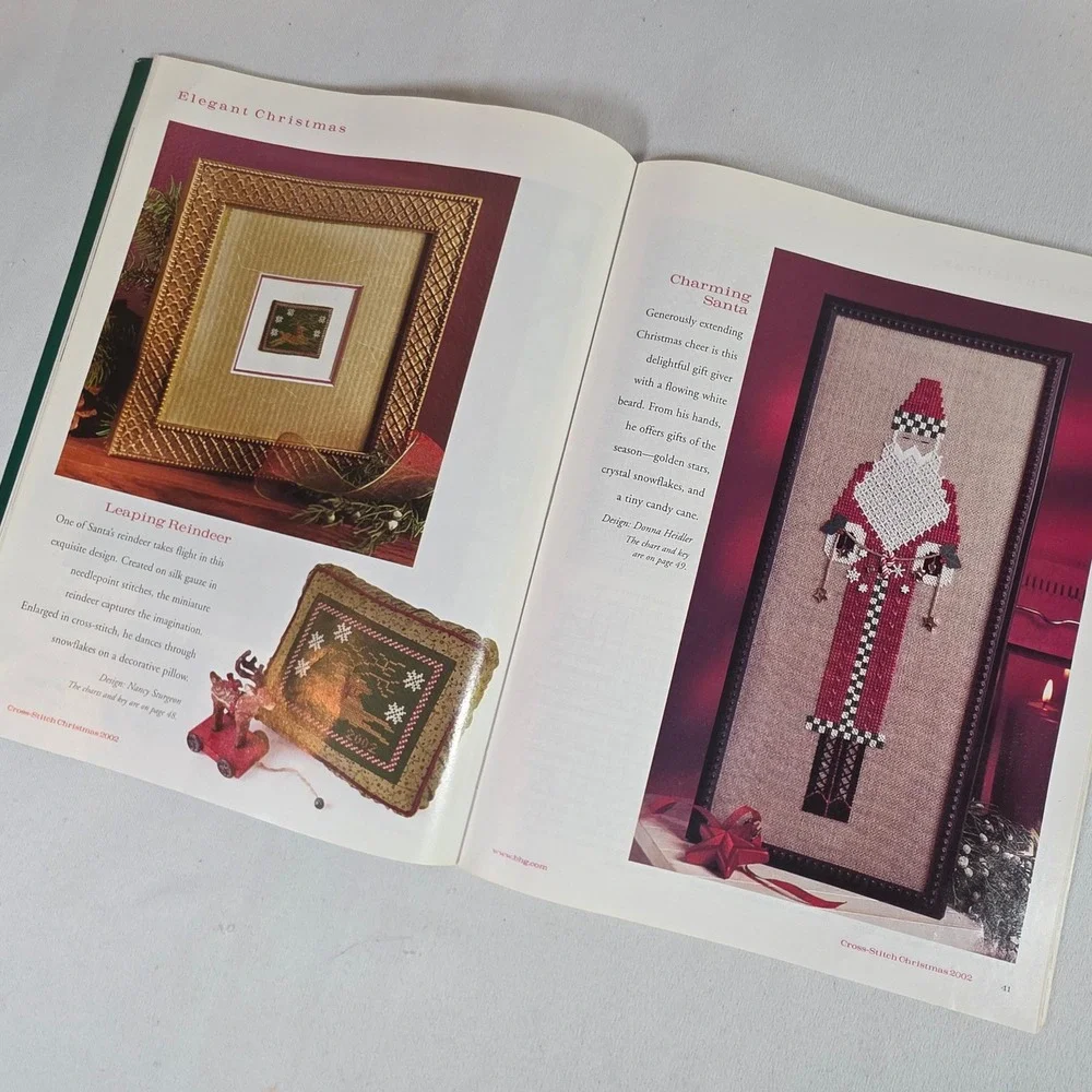 2002 Better Homes Gardens Cross Stitch Christmas Mary Engelbreit Santa OOP Craft